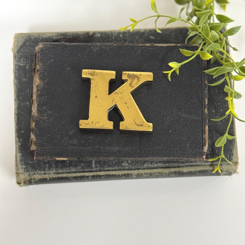 Vintage brass Letter‎ K paperweight decor